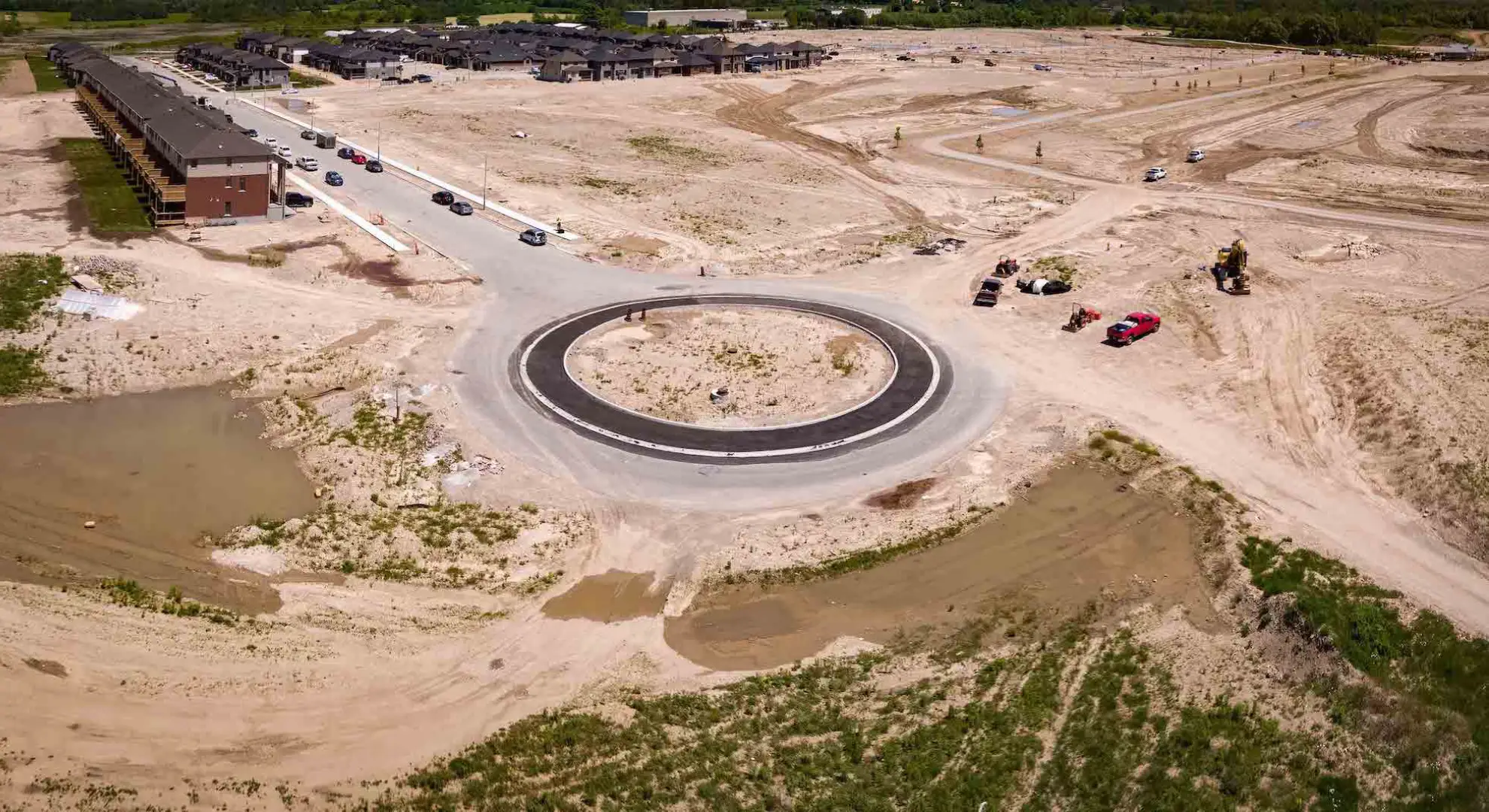 Aerial view of planned infrastructure
