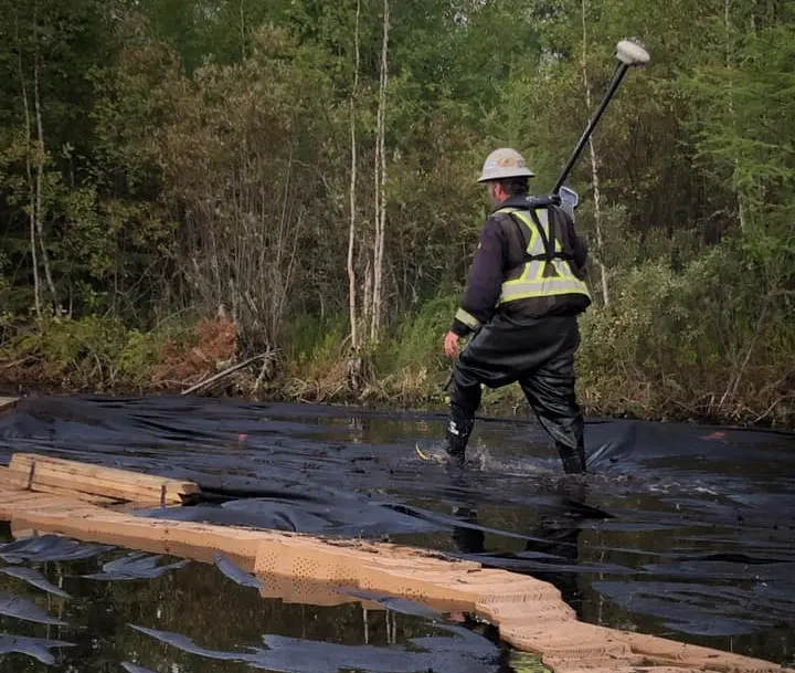 TPS surveyor on a line locating
                                        project